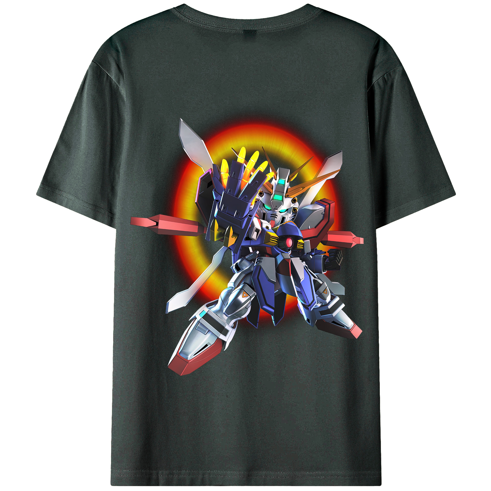 （画像用） 機動戦士ガンダム Mobile Suit Gundam 綿100％ メンズ半袖Tシャツ（バックプリント） 通気性